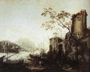 Salvator Rosa Seascape with Towers oil painting